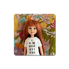 I Am Beautiful - Lila Magnet (square) by tiffanygholar