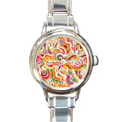 Sunshine Swirls Round Italian Charm Watch by KirstenStar