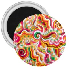 Sunshine Swirls 3  Button Magnet by KirstenStar