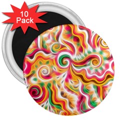 Sunshine Swirls 3  Button Magnet (10 Pack) by KirstenStar