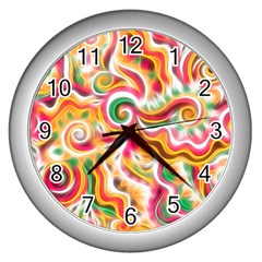 Sunshine Swirls Wall Clock (silver) by KirstenStar