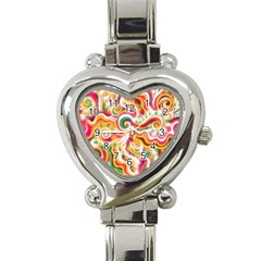 Sunshine Swirls Heart Italian Charm Watch  by KirstenStar