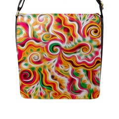 Sunshine Swirls Flap Closure Messenger Bag (l) by KirstenStar