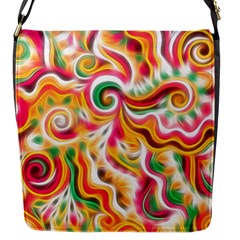 Sunshine Swirls Flap Closure Messenger Bag (small) by KirstenStar