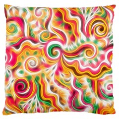 Sunshine Swirls Large Flano Cushion Case (one Side) by KirstenStar