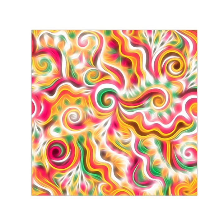 Sunshine Swirls Small Satin Scarf (Square)