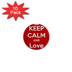 Keep Calm And Love Music 5739 1  Mini Button Magnet (10 pack) Front