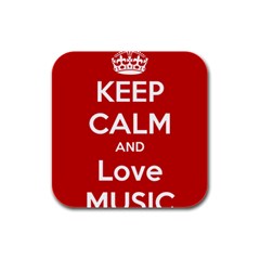 Keep Calm And Love Music 5739 Drink Coasters 4 Pack (square) by SuperFunHappyTime