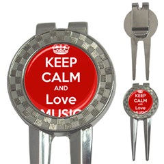 Keep Calm And Love Music 5739 Golf Pitchfork & Ball Marker