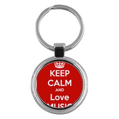 Keep Calm And Love Music 5739 Key Chain (round) by SuperFunHappyTime