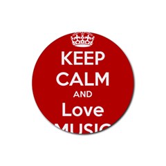 Keep Calm And Love Music 5739 Drink Coasters 4 Pack (round) by SuperFunHappyTime