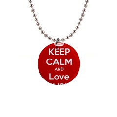 Keep Calm And Love Music 5739 Button Necklace by SuperFunHappyTime