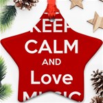 Keep Calm And Love Music 5739 Star Ornament (Two Sides) Front