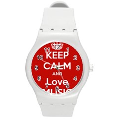 Keep Calm And Love Music 5739 Plastic Sport Watch (Medium)