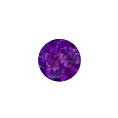 Purple Squares 1  Mini Button Magnet by KirstenStar