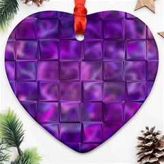 Purple Squares Heart Ornament