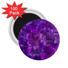 Purple Squares 2.25  Button Magnet (100 pack)