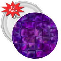 Purple Squares 3  Button (10 Pack) by KirstenStar