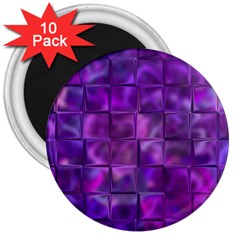 Purple Squares 3  Button Magnet (10 pack)