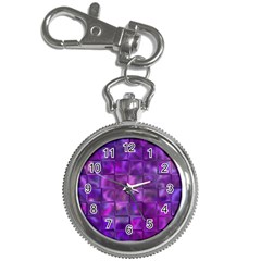 Purple Squares Key Chain Watch