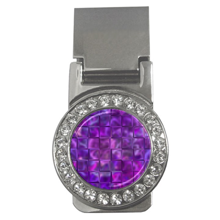 Purple Squares Money Clip (CZ)