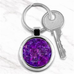 Purple Squares Key Chain (Round)