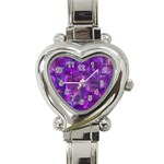 Purple Squares Heart Italian Charm Watch  Front