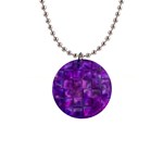 Purple Squares Button Necklace Front