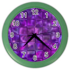 Purple Squares Wall Clock (color) by KirstenStar