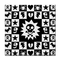 Goth Punk Skull Checkers Ceramic Tile by ArtistRoseanneJones