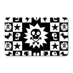 Goth Punk Skull Checkers Magnet (rectangular) by ArtistRoseanneJones