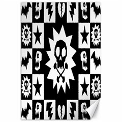 Goth Punk Skull Checkers Canvas 20  X 30  (unframed) by ArtistRoseanneJones