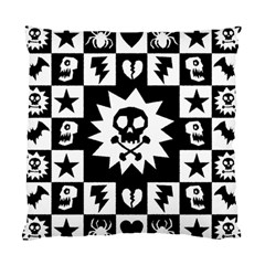 Goth Punk Skull Checkers Cushion Case (single Sided)  by ArtistRoseanneJones