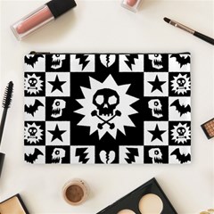 Goth Punk Skull Checkers Cosmetic Bag (large) by ArtistRoseanneJones