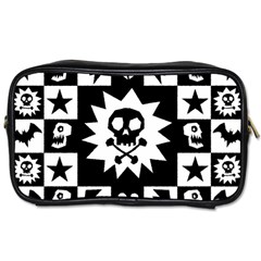 Goth Punk Skull Checkers Travel Toiletry Bag (two Sides) by ArtistRoseanneJones