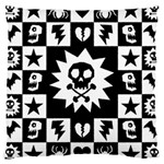 Goth Punk Skull Checkers Large Cushion Case (Two Sided)  Front