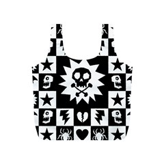 Goth Punk Skull Checkers Reusable Bag (s) by ArtistRoseanneJones