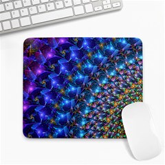 Blue Sunrise Fractal Large Mousepad by KirstenStar