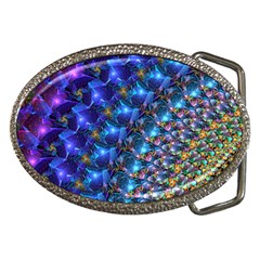 Blue Sunrise Fractal Belt Buckle by KirstenStar