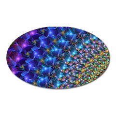 Blue Sunrise Fractal Magnet (oval) by KirstenStar