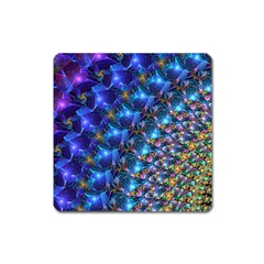 Blue Sunrise Fractal Magnet (square) by KirstenStar