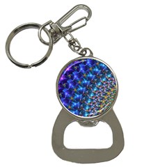 Blue Sunrise Fractal Bottle Opener Key Chain by KirstenStar