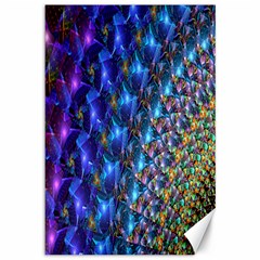 Blue Sunrise Fractal Canvas 12  X 18  by KirstenStar