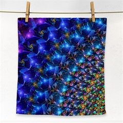 Blue Sunrise Fractal Face Towel by KirstenStar