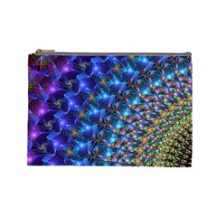 Blue Sunrise Fractal Cosmetic Bag (large) by KirstenStar