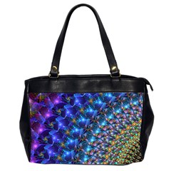 Blue Sunrise Fractal Oversize Office Handbag (2 Sides) by KirstenStar