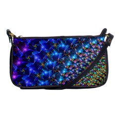 Blue Sunrise Fractal Shoulder Clutch Bag by KirstenStar