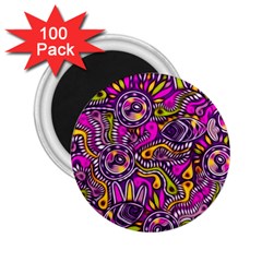 Purple Tribal Abstract Fish 2 25  Button Magnet (100 Pack) by KirstenStar