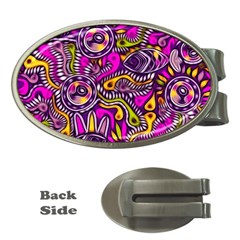 Purple Tribal Abstract Fish Money Clip (oval) by KirstenStar