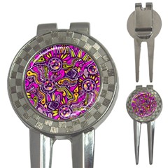 Purple Tribal Abstract Fish Golf Pitchfork & Ball Marker by KirstenStar